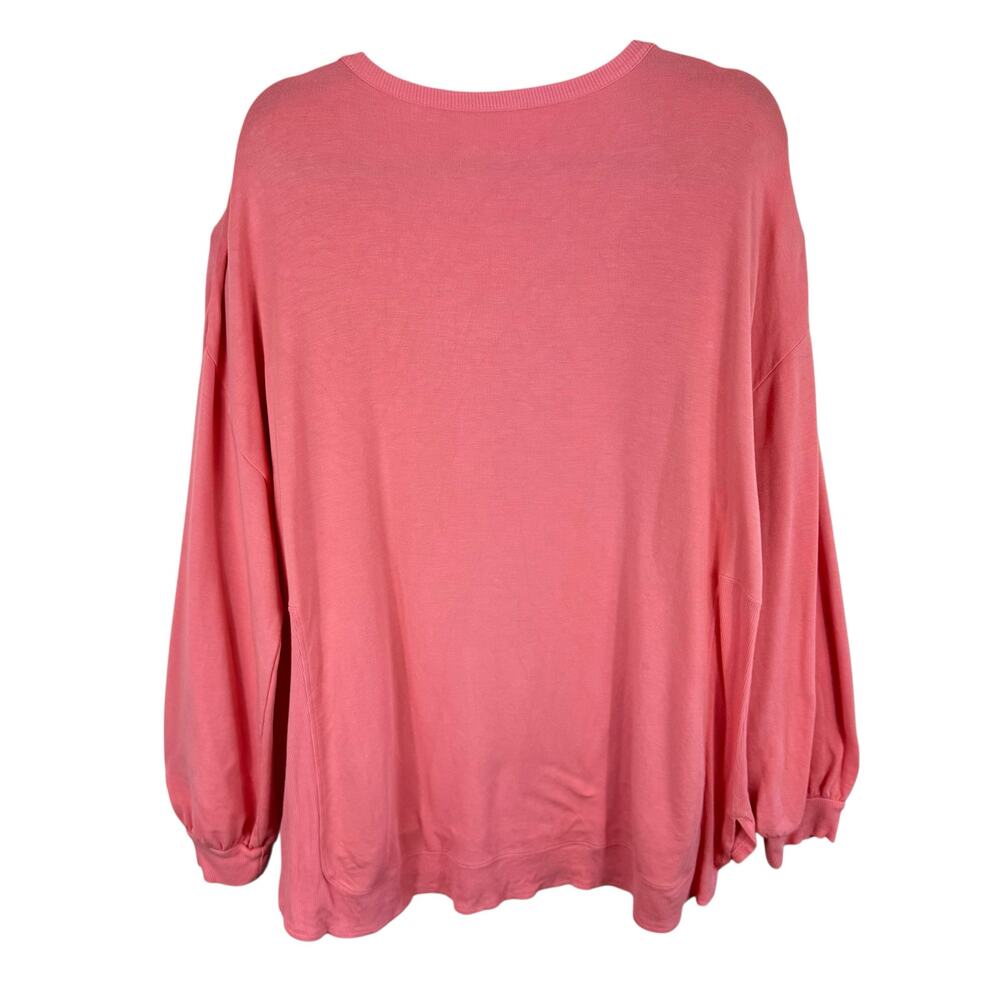 Soft Surroundings Pink Soft Long Sleeve Scoop Neck Pullover Stretchy Top Size XL - Picture 2 of 5